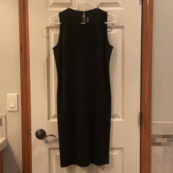 Nina Patrick Knit Black Dress Size M - Picture 1 of 3